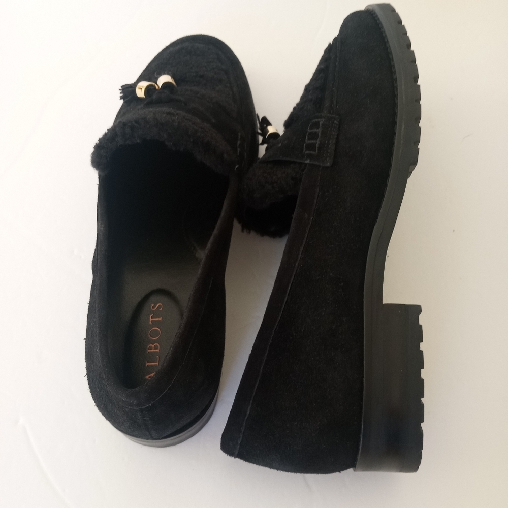 Black Suede Tassel Loafers - Women - Picture 7 of 11